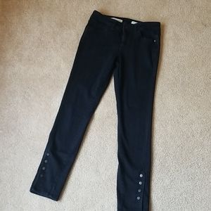 Pilcro black denim snap hem detail jeans size 28